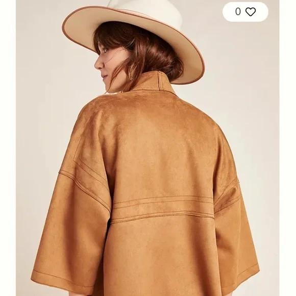 Anthropologie Scarlett Sueded Kimono Jacket NWT Bronze Brown - Picture 5 of 11